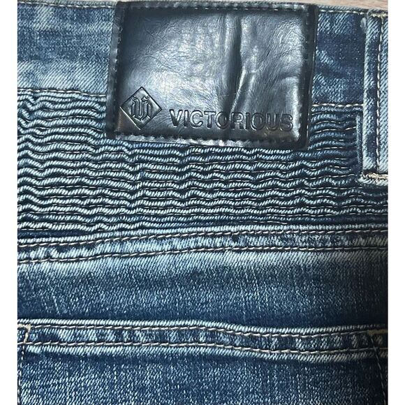 VICTORIOUS High-end Men’s Stretch Jeans W/ Military Patches 34 x 30 - Picture 7 of 7